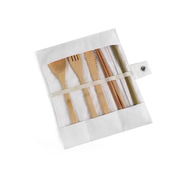 7 Piece Natural Bamboo Cutlery Set