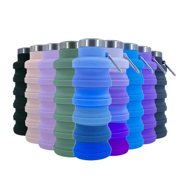 Collapsible Silicone Water Bottle 17oz Leak Proof for Travel