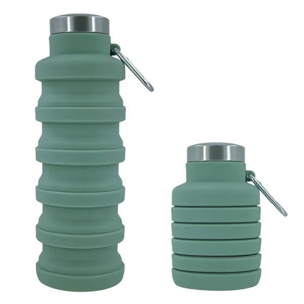 Collapsible Silicone Water Bottle 17oz Leak Proof for Travel