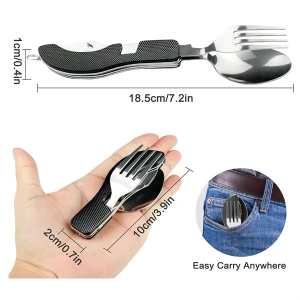 4-in-1 Portable Stainless Steel Cutlery