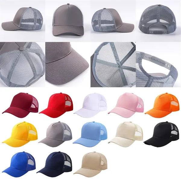 5-Panel Mesh Trucker Hat - Custom Logo Branding