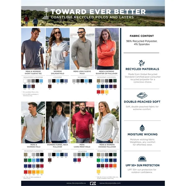 Cutter & Buck Coastline Recycled Double Peached Womens Sh...