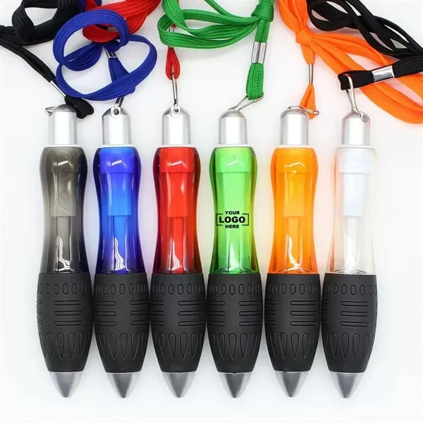 Lanyard push-button ballpoint pen