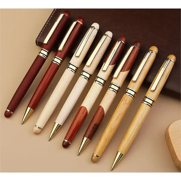 Engraved Bamboo & Wooden Ballpoint Pen