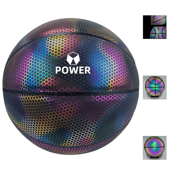 Reflective Glowing Holographic Luminous Basketball