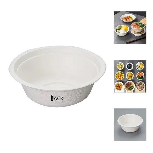Small Round Biodegradable Bagasse 12Oz Food Bowl