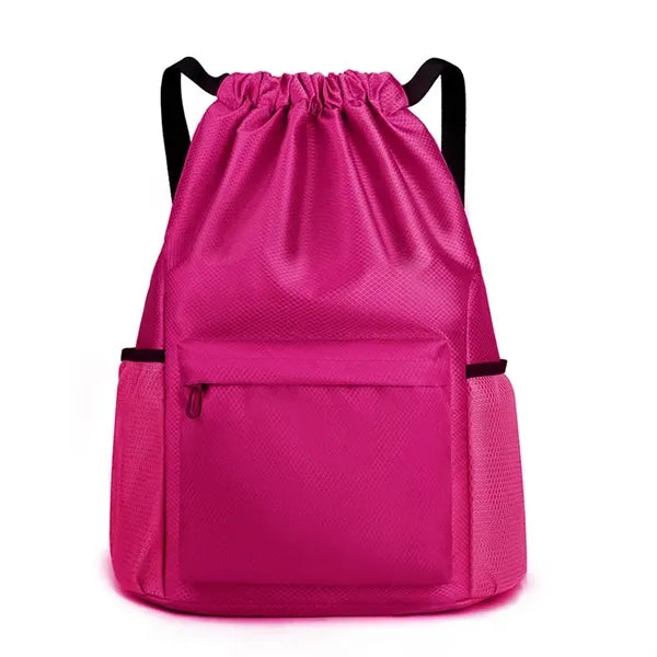 Nylon Multi-Pocket Drawstring Backpack