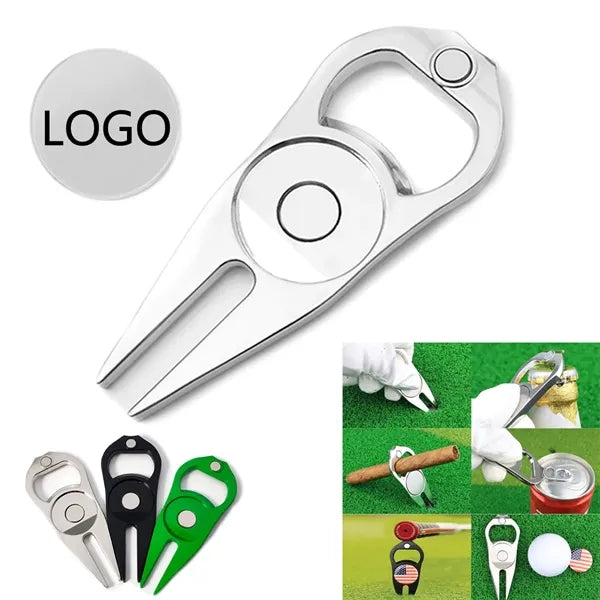 Golf Divot Repair Tool With Bottle Opener