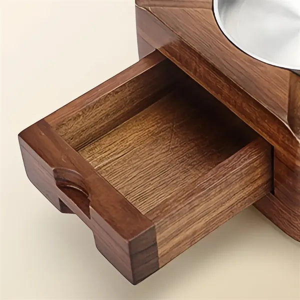 Premium Wooden Cigar Ashtray Drawer Storage Holder