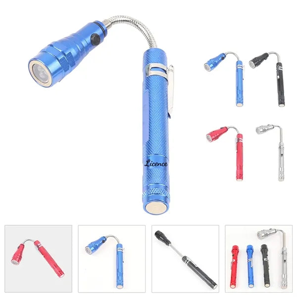 LED Telescopic Extensible Double Magnetic Flashlight