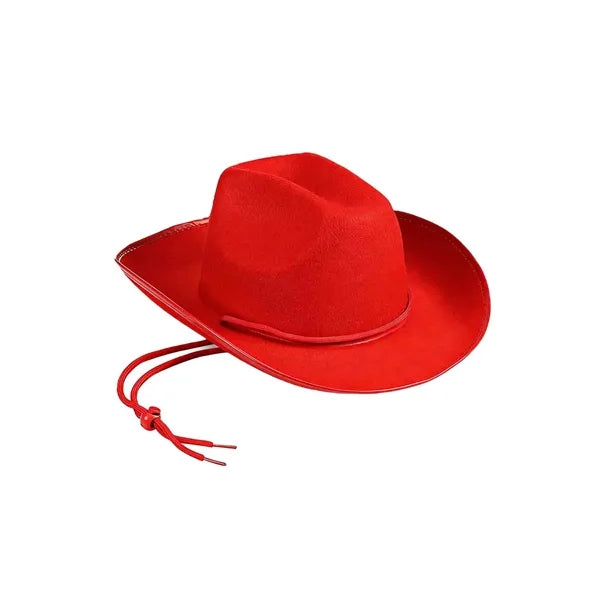 Wide Brim Western Fedora Cowboy Felt Hat With Belt Buckle