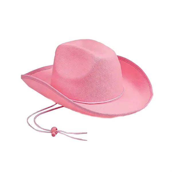 Wide Brim Western Fedora Cowboy Felt Hat With Belt Buckle