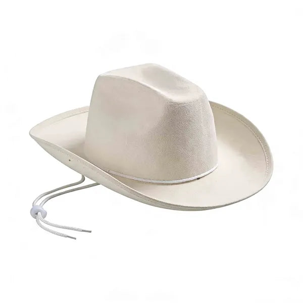 Wide Brim Western Fedora Cowboy Felt Hat With Belt Buckle