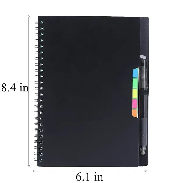 A5 PP Waterproof Erasable Notebook w/ Sticky Notes
