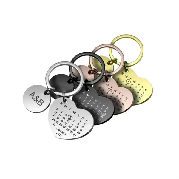 Heart-Shaped Stainless Steel Keychain