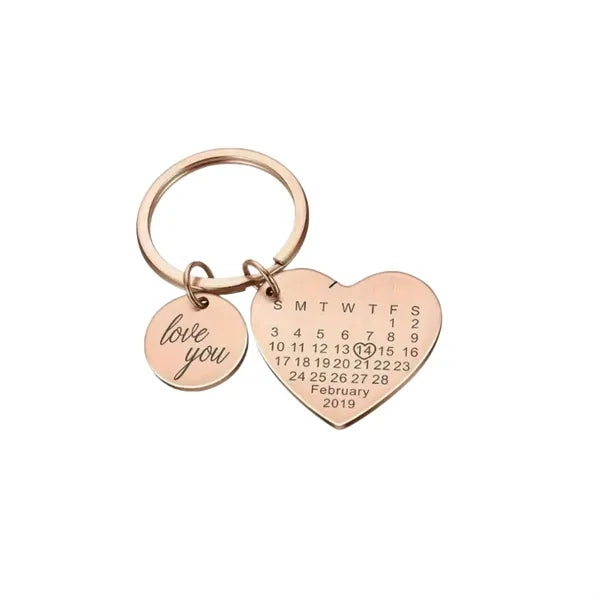 Heart-Shaped Stainless Steel Keychain