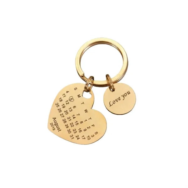 Heart-Shaped Stainless Steel Keychain