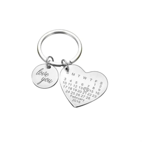 Heart-Shaped Stainless Steel Keychain
