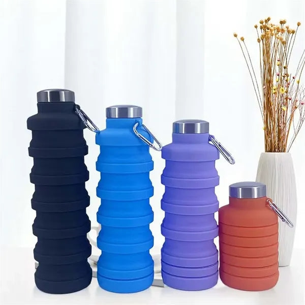 17 oz Collapsible Water Bottles With Carabiner