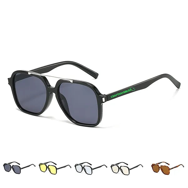 Square Retro Aviator Sunglasses