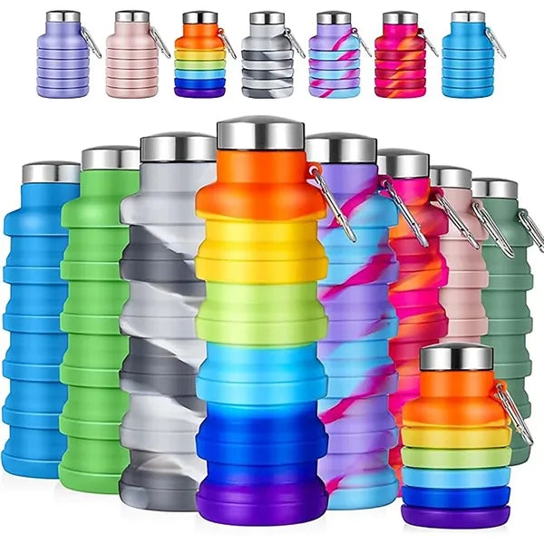 17 oz Collapsible Water Bottles With Carabiner