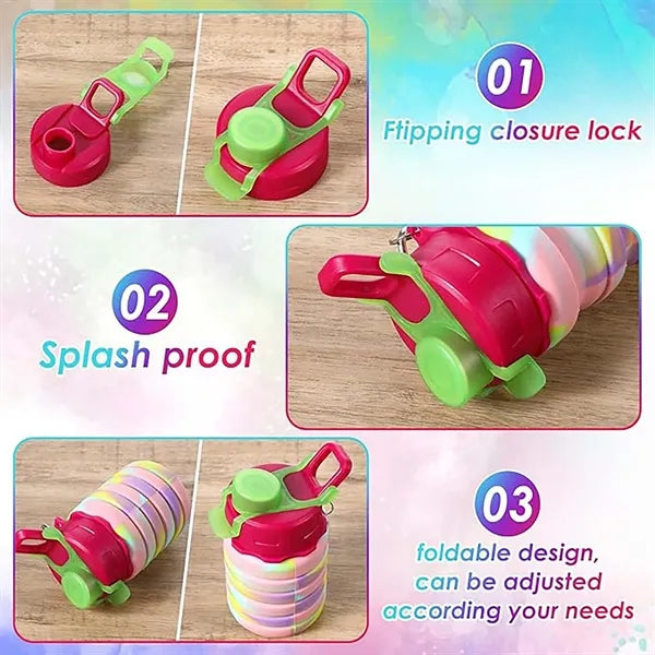 17 oz Silicone Portable Lightweight Foldable Water Bottle
