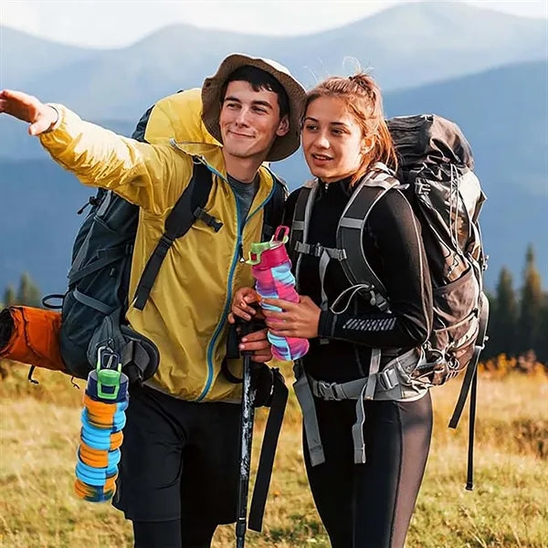 17 oz Silicone Portable Lightweight Foldable Water Bottle