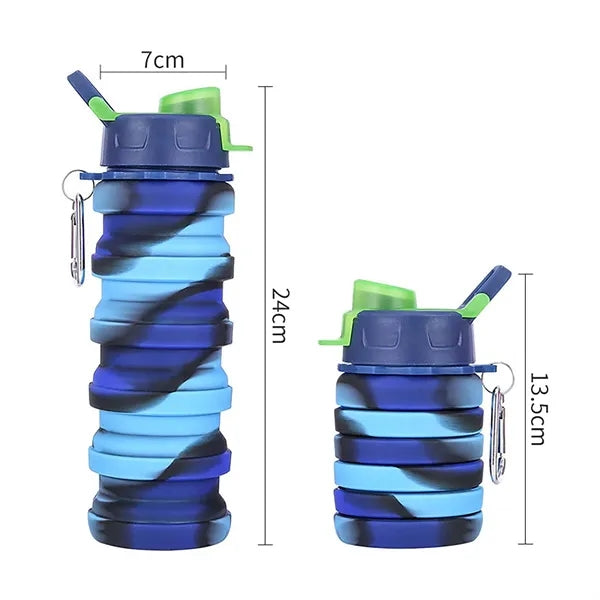 17 oz Silicone Portable Lightweight Foldable Water Bottle