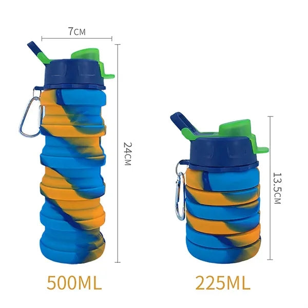 17 oz Silicone Portable Lightweight Foldable Water Bottle
