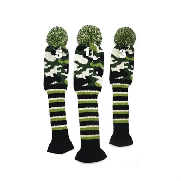 Knit Golf Club Head Covers With Number Tags