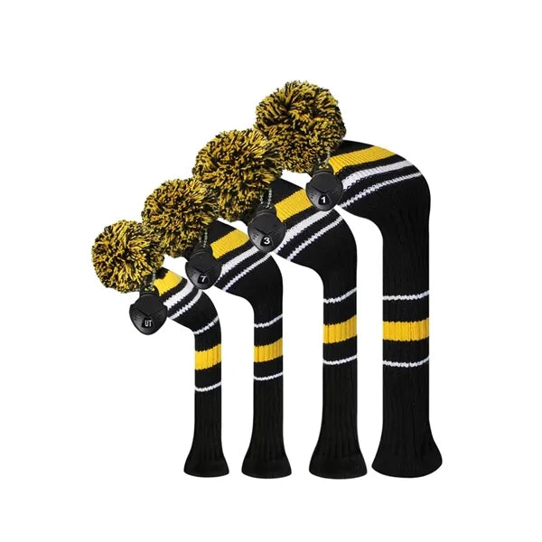 Knit Golf Club Head Covers With Number Tags