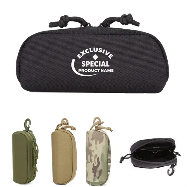 Outdoor Molle Nylon Tactical Eyeglass Case With Hook