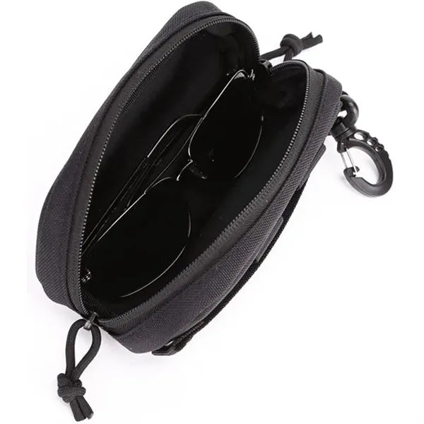 Outdoor Molle Nylon Tactical Eyeglass Case With Hook