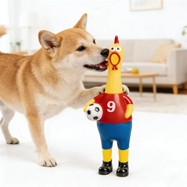 Football Jersey Screaming Chicken Toy Squeaky Dog Gift