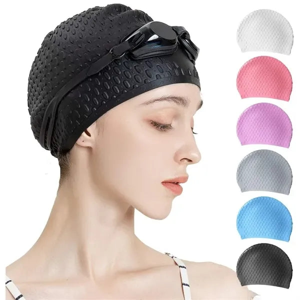High Elasticity Silicone Swim Cap for Women Men