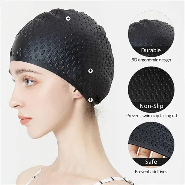 High Elasticity Silicone Swim Cap for Women Men