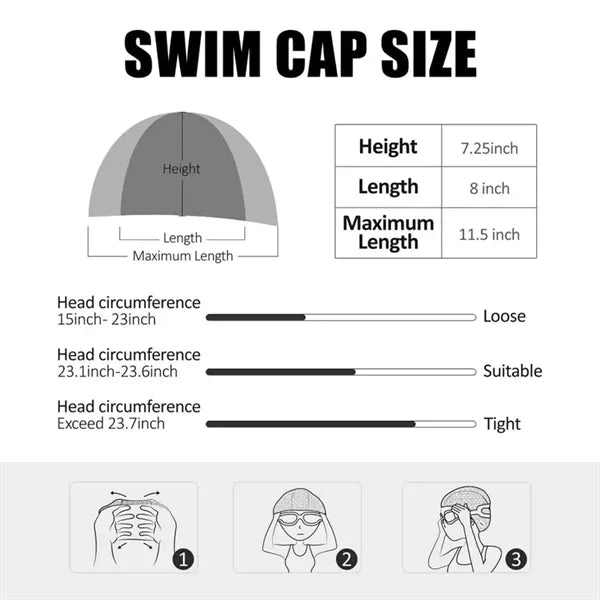 High Elasticity Silicone Swim Cap for Women Men