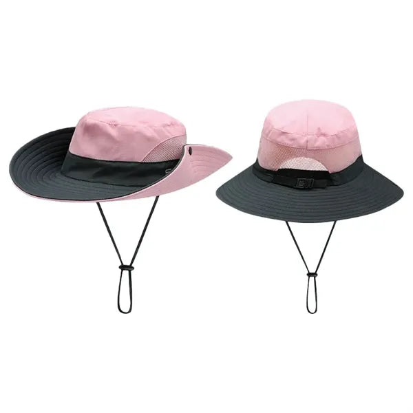Polyester Bucket Hat with Mesh Ventilation & Strings