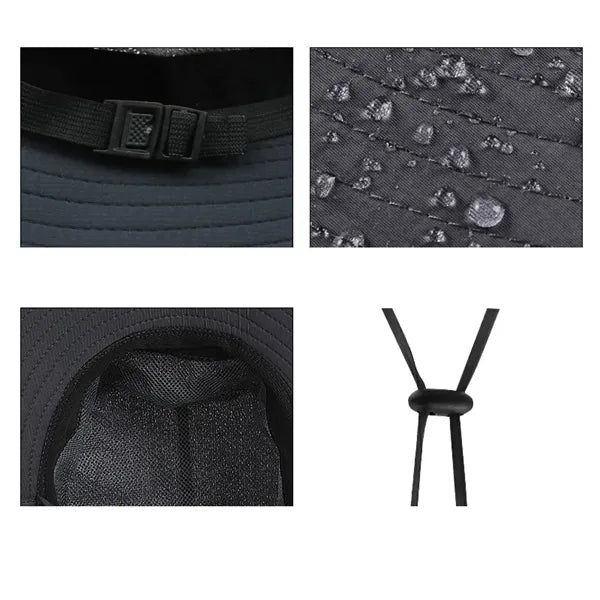 Polyester Bucket Hat with Mesh Ventilation & Strings