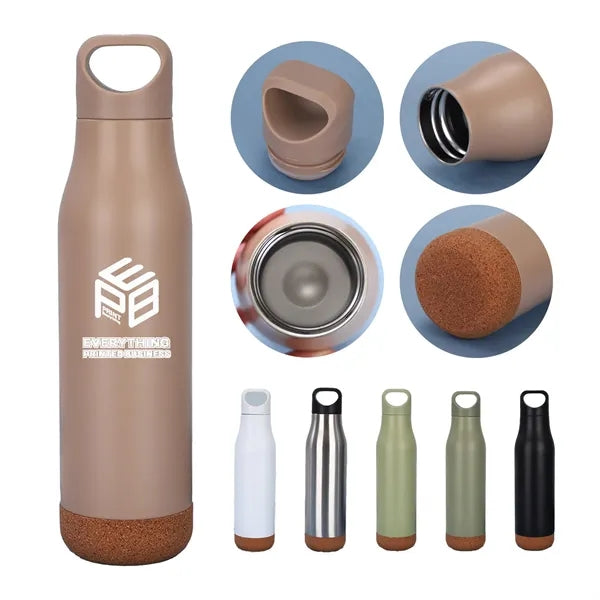 17oz Stainless Steel Cork Base Tumbler with Handle