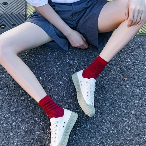 Ladies Spring Autumn Sports Athletic Crew Socks