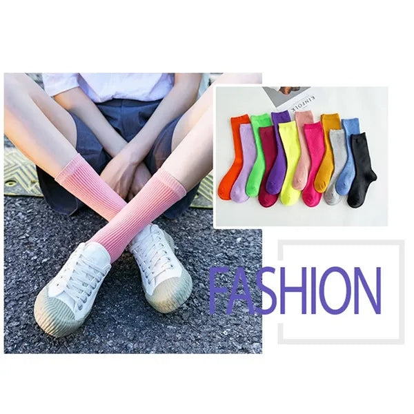 Ladies Spring Autumn Sports Athletic Crew Socks