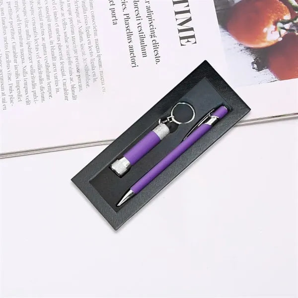 Soft Stylus Metal Ballpoint Pen And Flashlight Gift Set