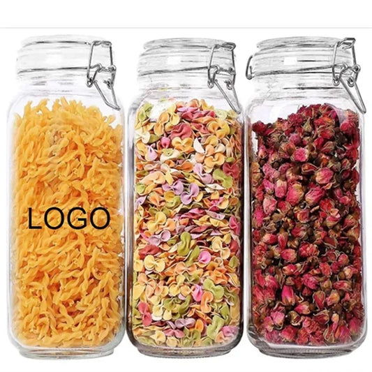 78oz Clear Glass Food Storage Jar with Airtight Lid