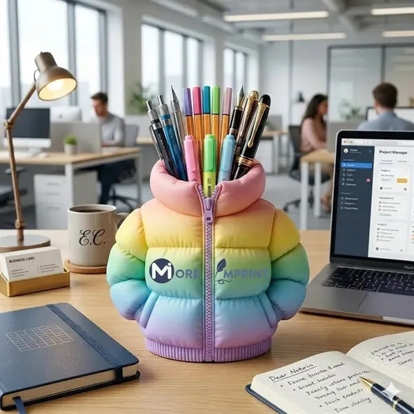 Creative Desktop Office Organizer Puffer Jacket Pen Holder
