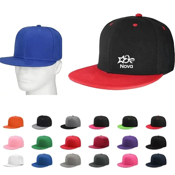Classic Flat Brim Trucker Baseball Cap Hip Hop Snapback Hat