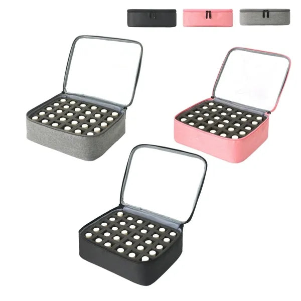 Nail Polish Organizer Case with Clear Window 30 Slots