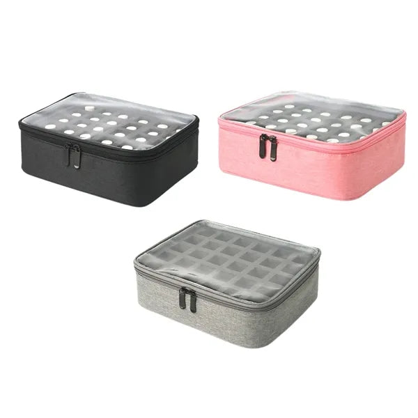 Nail Polish Organizer Case with Clear Window 30 Slots