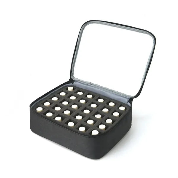 Nail Polish Organizer Case with Clear Window 30 Slots
