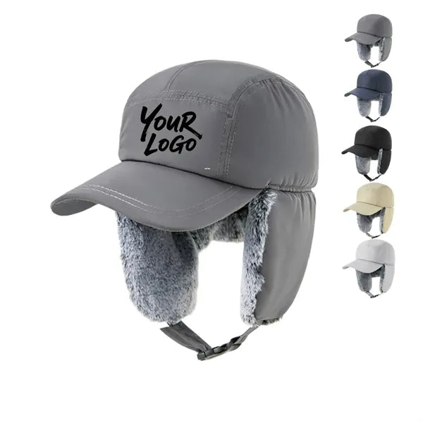 Winter Trapper Hat with Ear Flaps Fleece Lined Cold Weather